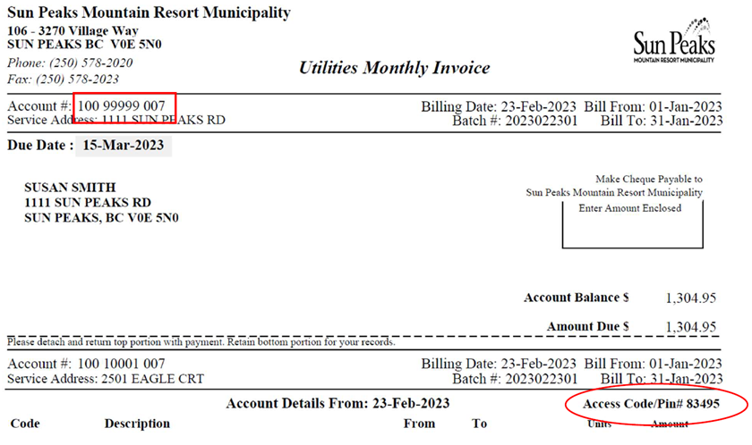 Monthly invoice
