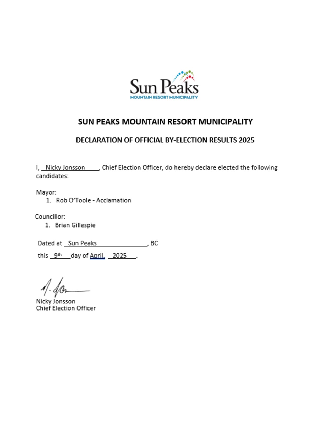 Official Results