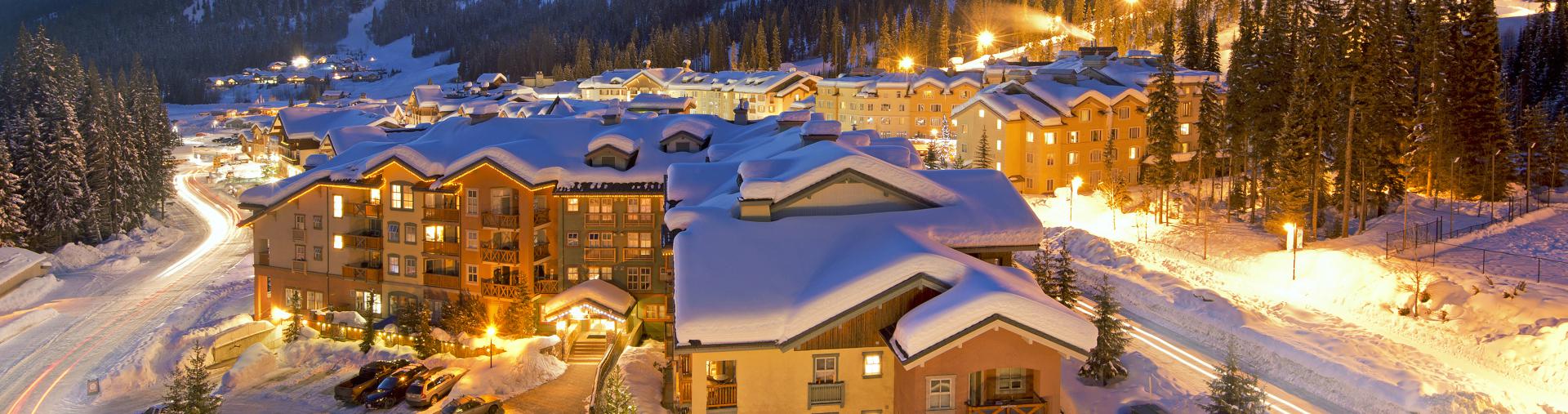 Winter at the village - sunset glow